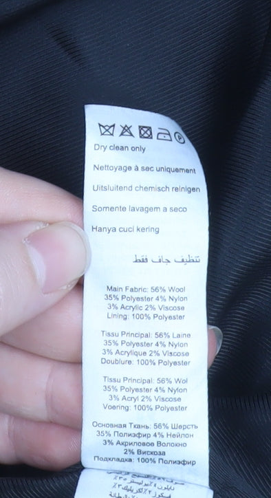 New Look Men Brown Wool Blend Mid-Length Overcoat M