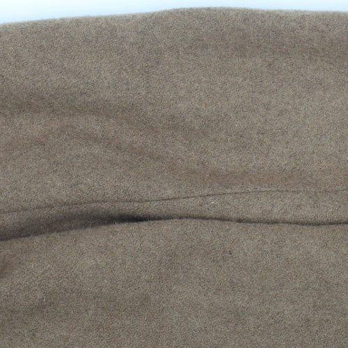 New Look Men Brown Wool Blend Mid-Length Overcoat M