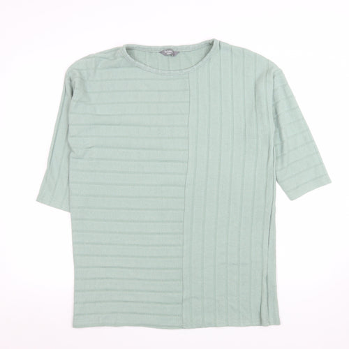Nutmeg Women’s Green Striped Short Sleeve T-Shirt Size 12