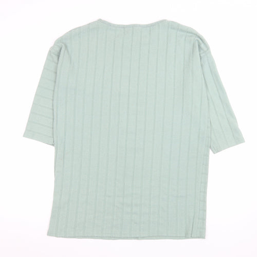 Nutmeg Women’s Green Striped Short Sleeve T-Shirt Size 12
