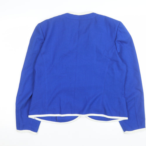 Lady F Women's Blue Double-Breasted Suit Jacket Size 14