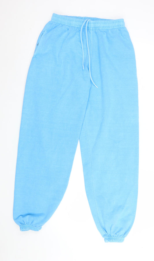 Topshop Women Blue Jogger Sweatpants M UK 12-14 Cotton Blend