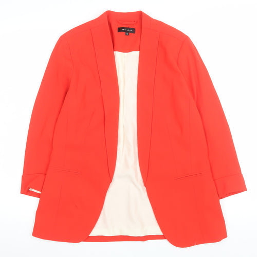 New Look Women Red Longline Blazer UK 12 Polyester Lined Jacket