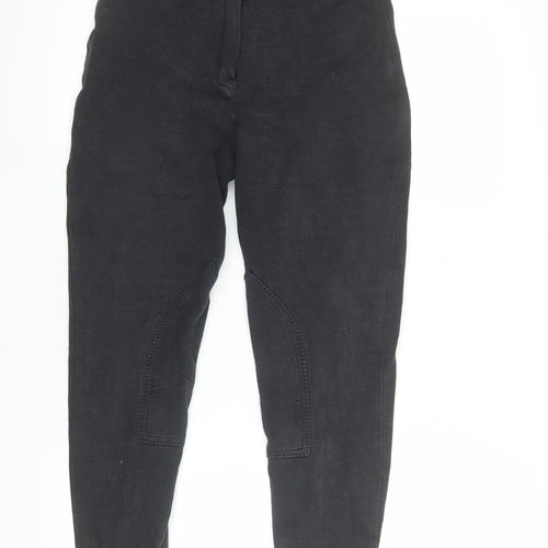 John Whitaker Women's Black Riding Jodhpurs UK 32L Cotton Stretch