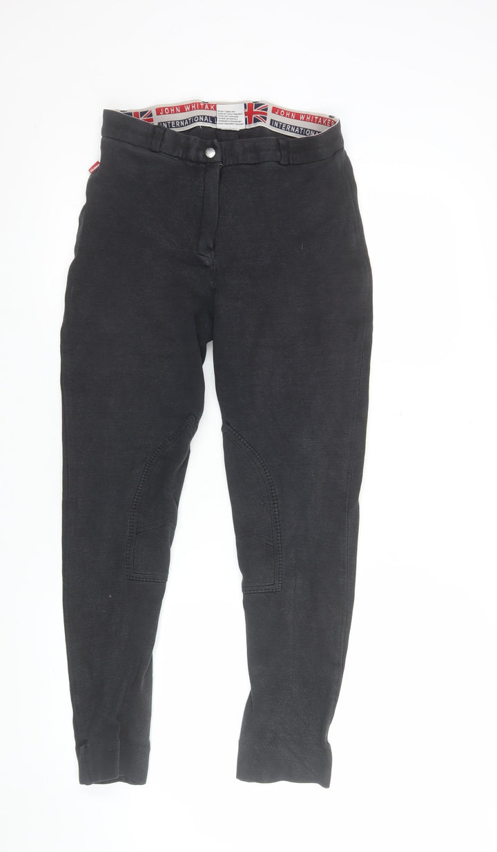 John Whitaker Women's Black Riding Jodhpurs UK 32L Cotton Stretch