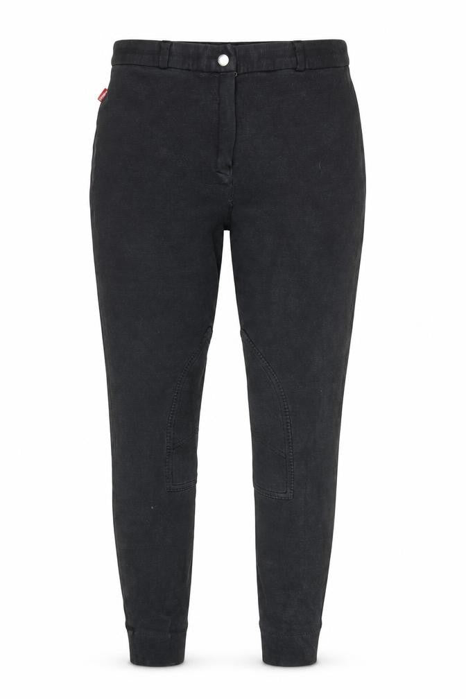 John Whitaker Women's Black Riding Jodhpurs UK 32L Cotton Stretch