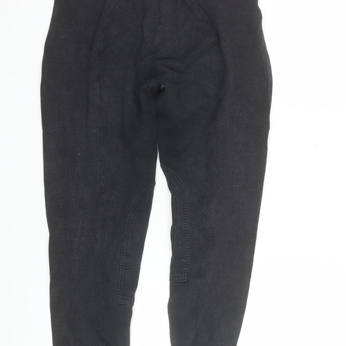 John Whitaker Women's Black Riding Jodhpurs UK 32L Cotton Stretch
