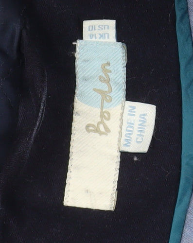 Boden Men's Blue Hooded Parka Coat L Cotton Twill Waterproof