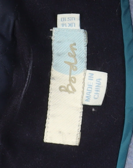 Boden Men's Blue Hooded Parka Coat L Cotton Twill Waterproof