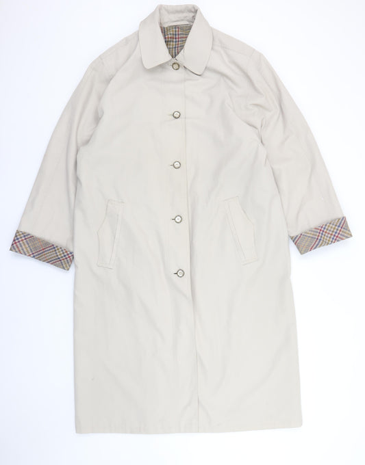 Marks and Spencer Women’s Beige Long Rain Coat Size 10 Classic Style