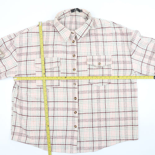 Heartbreak Womens Plus Size 22 Pink Check Flannel Shacket