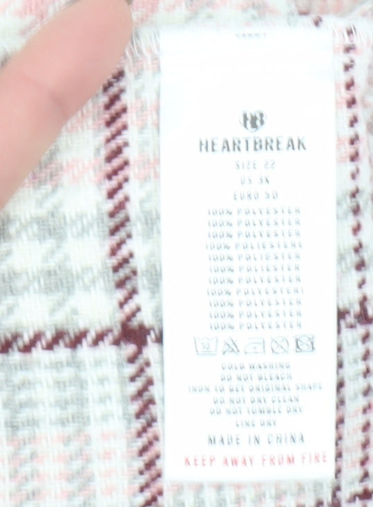 Heartbreak Womens Plus Size 22 Pink Check Flannel Shacket