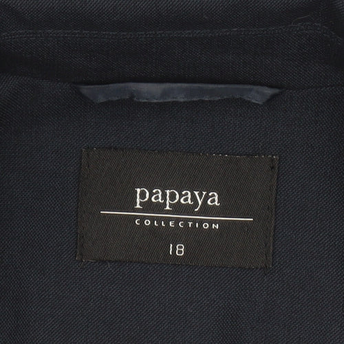 Papaya Women’s Blue Size 18 Tailored Two-Button Blazer Jacket