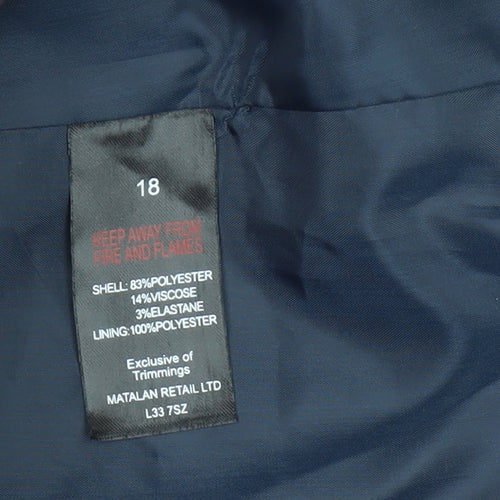 Papaya Women’s Blue Size 18 Tailored Two-Button Blazer Jacket