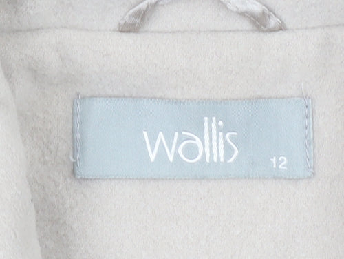 Wallis Women's Beige Pea Coat Size 12 Double Breasted Jacket