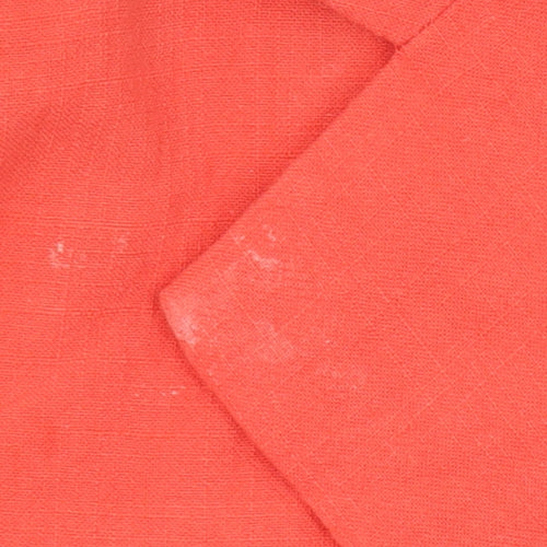 PrettyLittleThing Women Orange Cropped Blazer Jacket UK 10 Linen Mix