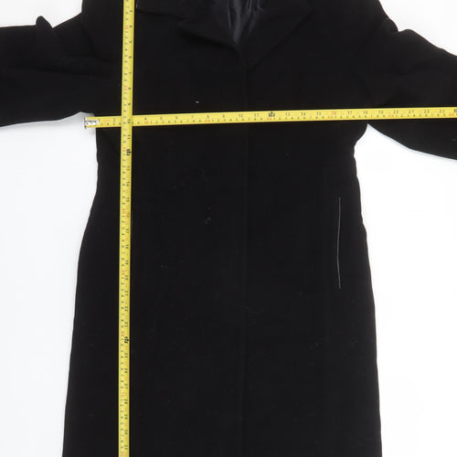 Nuage Women's Black Wool Cashmere Petite Size 10 Long Overcoat