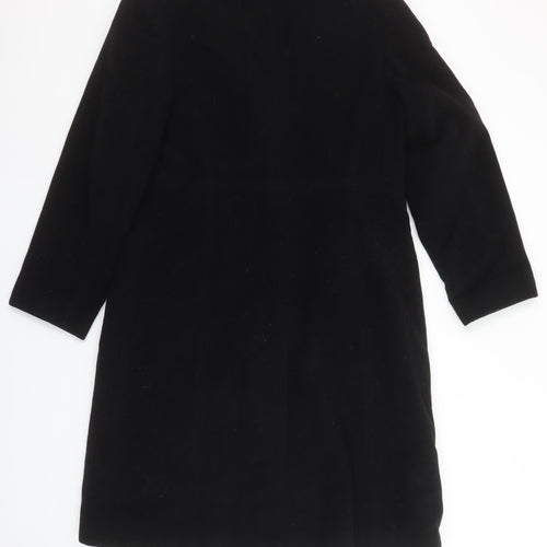 Nuage Women's Black Wool Cashmere Petite Size 10 Long Overcoat