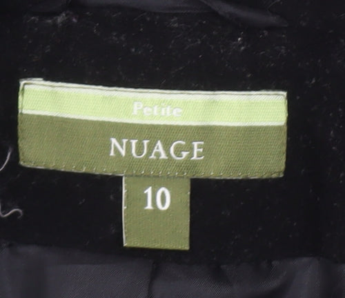Nuage Women's Black Wool Cashmere Petite Size 10 Long Overcoat