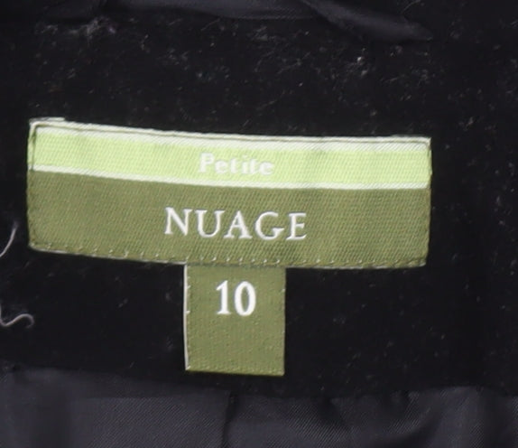 Nuage Women's Black Wool Cashmere Petite Size 10 Long Overcoat