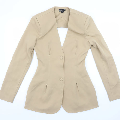 PrettyLittleThing Women’s Beige Tailored Two Button Slim Fit Blazer UK 8