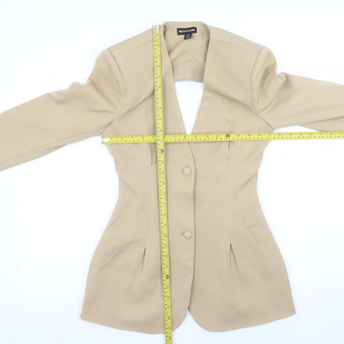 PrettyLittleThing Women’s Beige Tailored Two Button Slim Fit Blazer UK 8