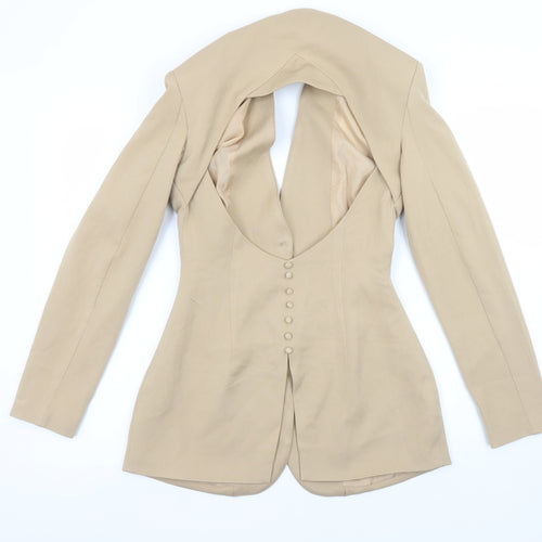 PrettyLittleThing Women’s Beige Tailored Two Button Slim Fit Blazer UK 8
