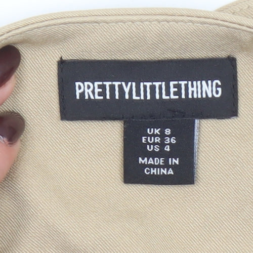 PrettyLittleThing Women’s Beige Tailored Two Button Slim Fit Blazer UK 8