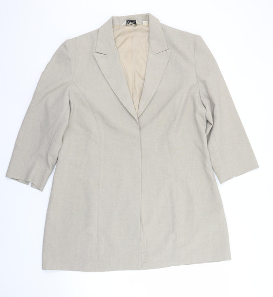 YTM Collection Women's Beige Blazer Jacket UK 16 Classic Lined Polyester