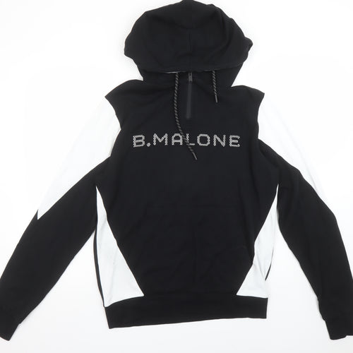 B.Malone Men’s Black Medium Pullover Hoodie with Rhinestone Logo
