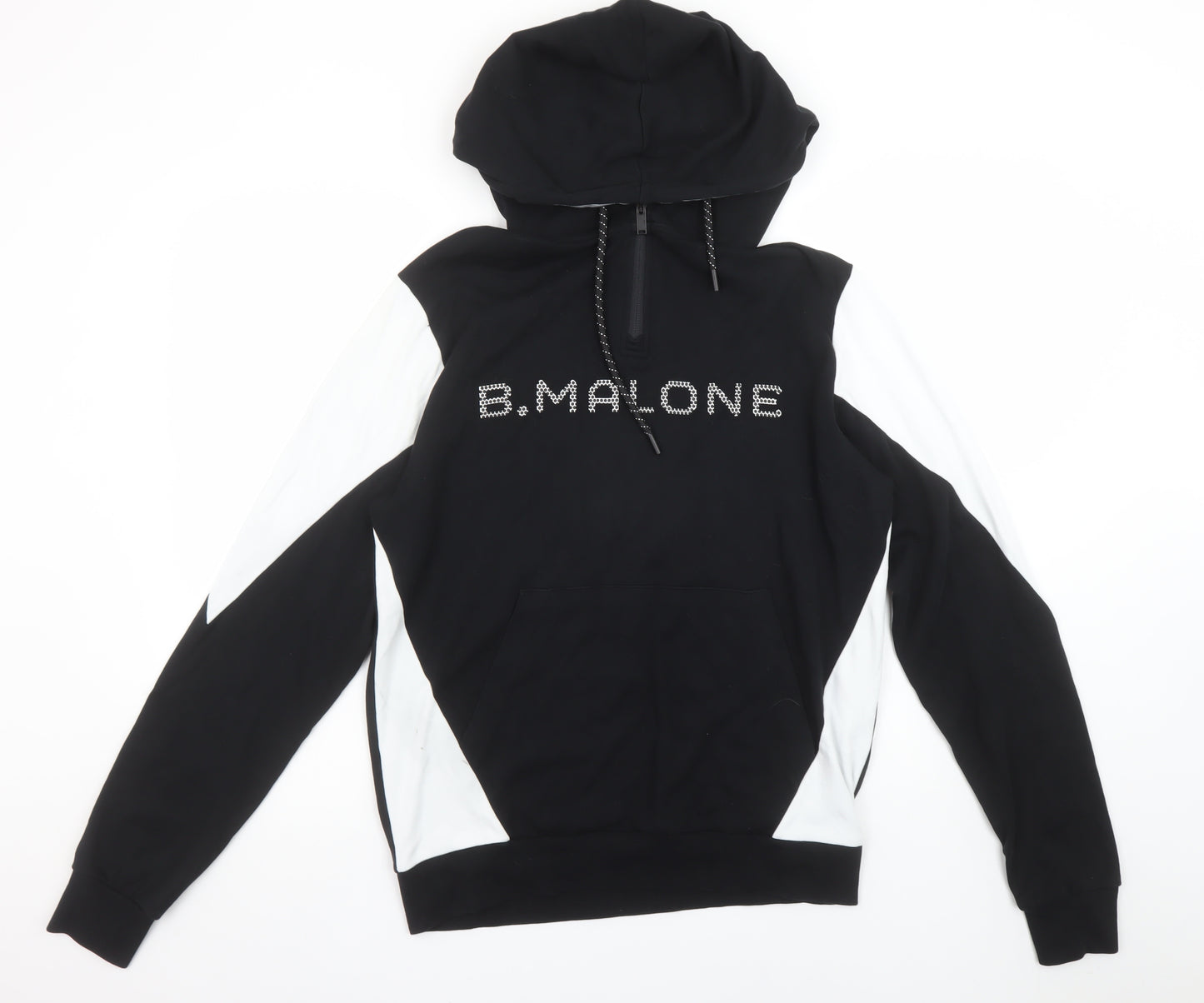 B.Malone Men’s Black Medium Pullover Hoodie with Rhinestone Logo