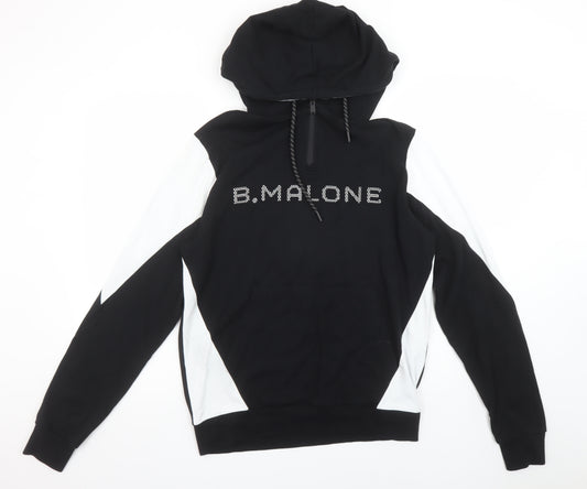 B.Malone Men’s Black Medium Pullover Hoodie with Rhinestone Logo