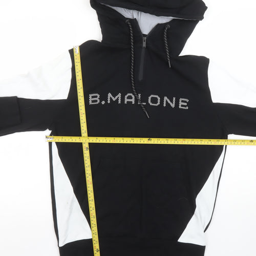 B.Malone Men’s Black Medium Pullover Hoodie with Rhinestone Logo