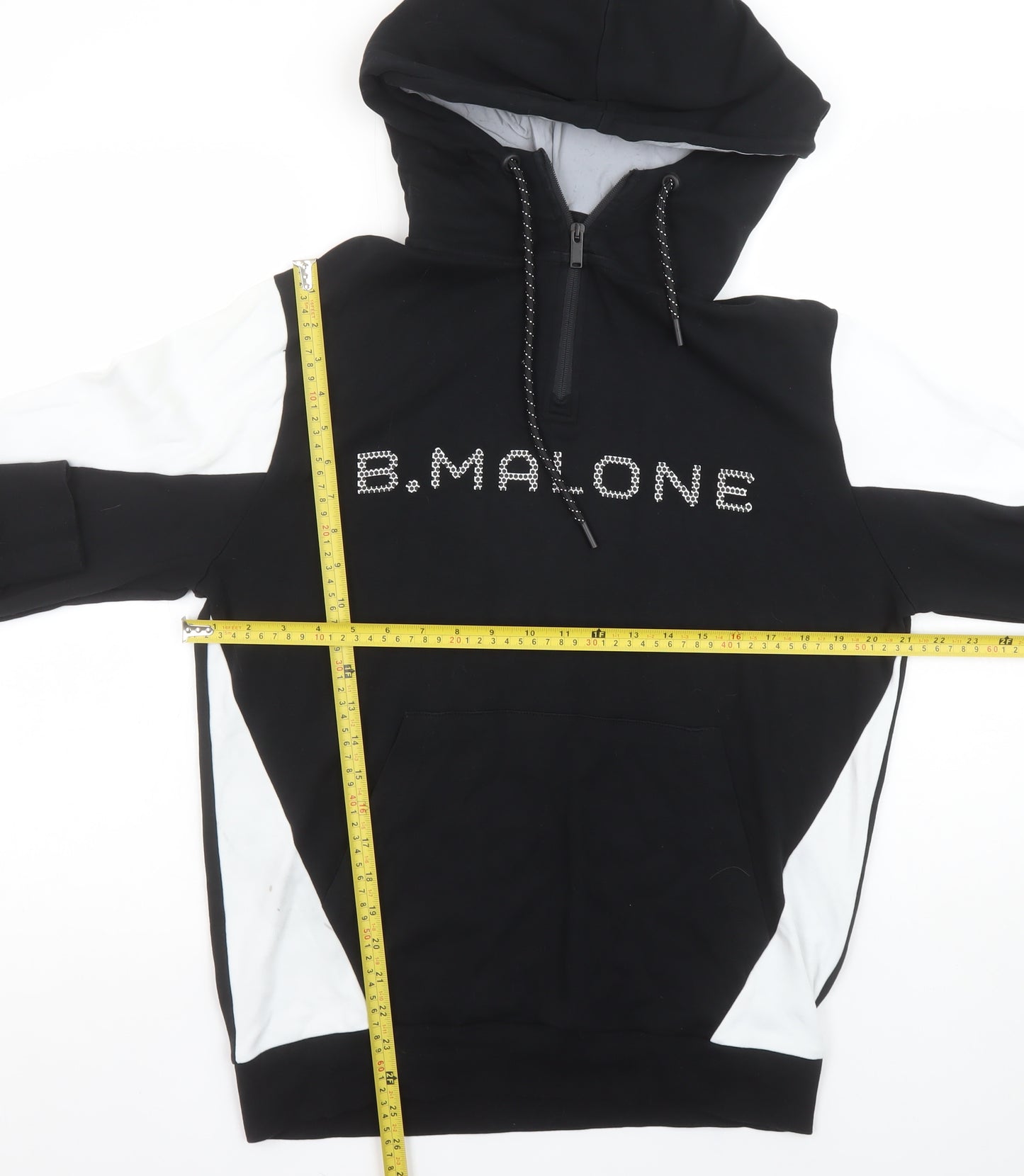 B.Malone Men’s Black Medium Pullover Hoodie with Rhinestone Logo