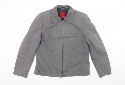 Bianca Women's Grey Striped Zip-Up Short Jacket Size 14