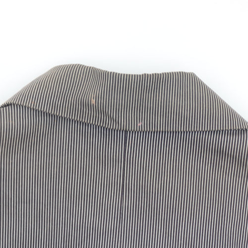 Bianca Women's Grey Striped Zip-Up Short Jacket Size 14