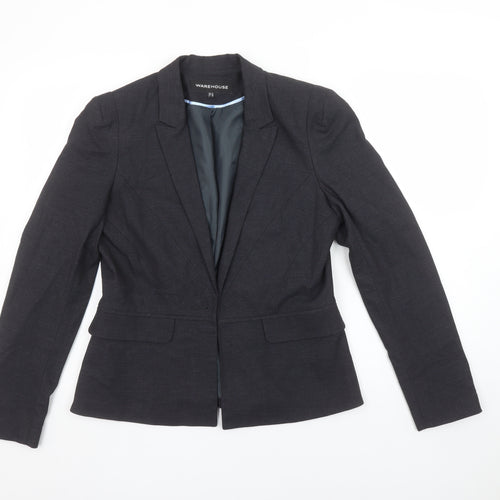 Warehouse Women Black Size 12 Tailored Blazer Jacket