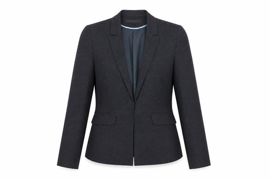Front view of Warehouse Women Black, size 12, Tailored Blazer Jacket