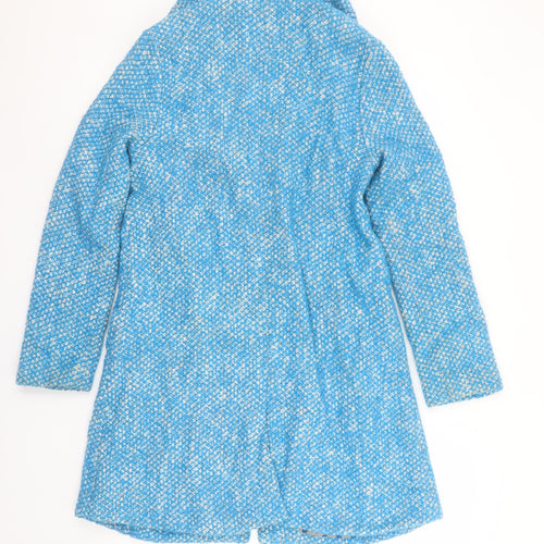 Mini Boden Girls Blue Check Wool Blend Mid-Length Coat 13-14 Years