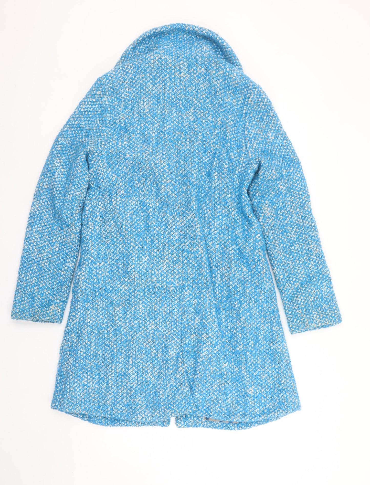 Mini Boden Girls Blue Check Wool Blend Mid-Length Coat 13-14 Years