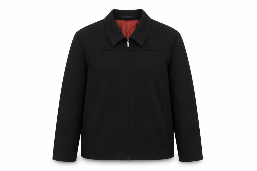 Front view of Giopelle Women's Black XL Full Zip Short Twill Jacket