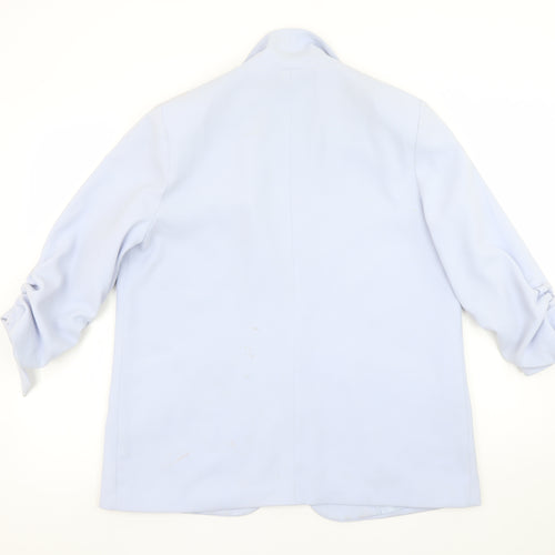 River Island Women Blue Size 14 Relaxed Fit Lined Blazer Jacket