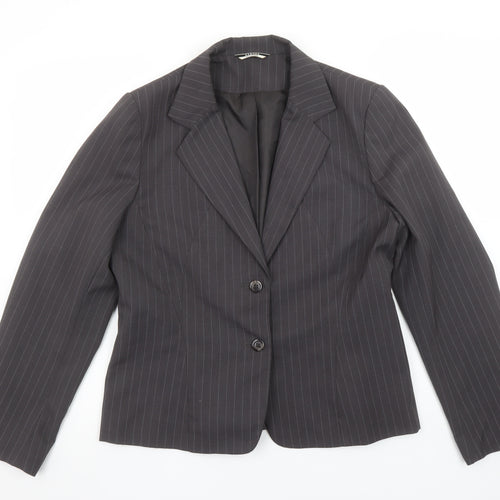 George Women Grey Pinstripe Suit Jacket UK 14 Classic Fit