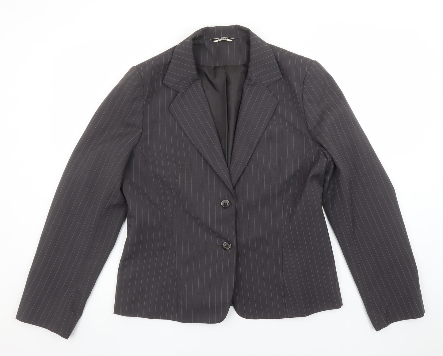 George Women Grey Pinstripe Suit Jacket UK 14 Classic Fit