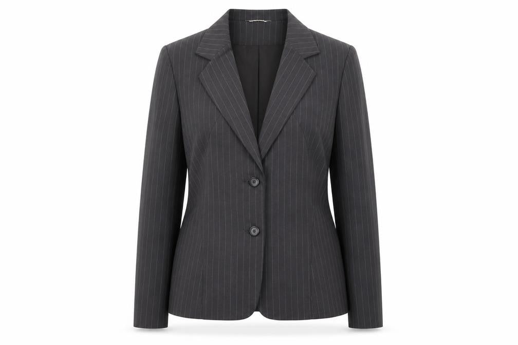 George Women Grey Pinstripe Suit Jacket UK 14 Classic Fit