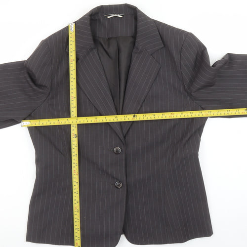 George Women Grey Pinstripe Suit Jacket UK 14 Classic Fit