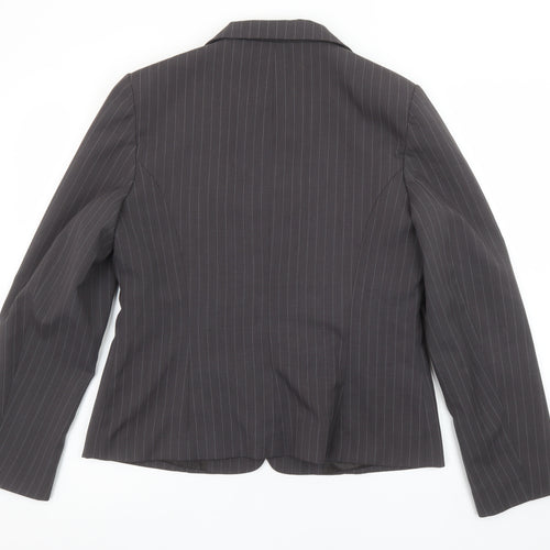 George Women Grey Pinstripe Suit Jacket UK 14 Classic Fit