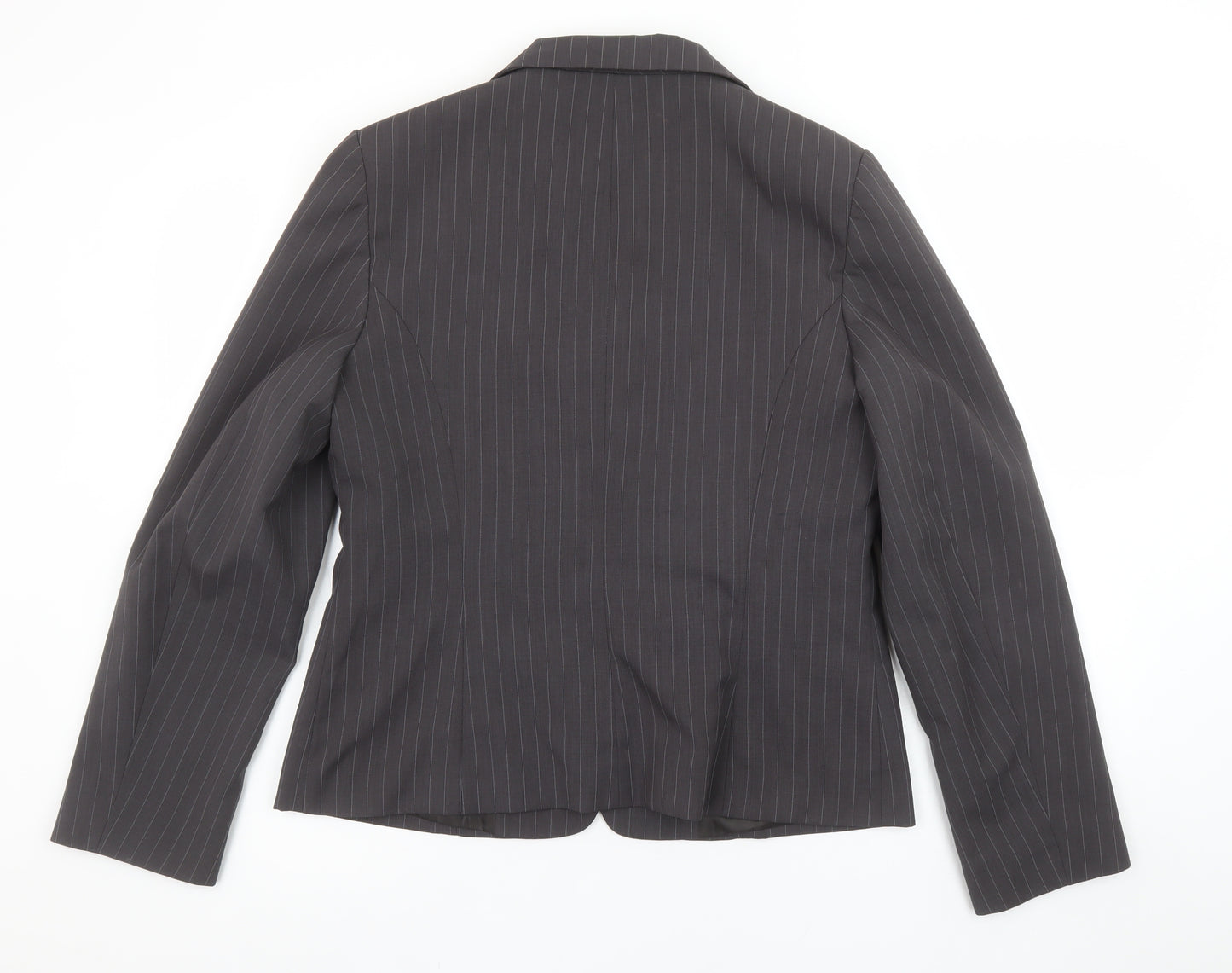 George Women Grey Pinstripe Suit Jacket UK 14 Classic Fit