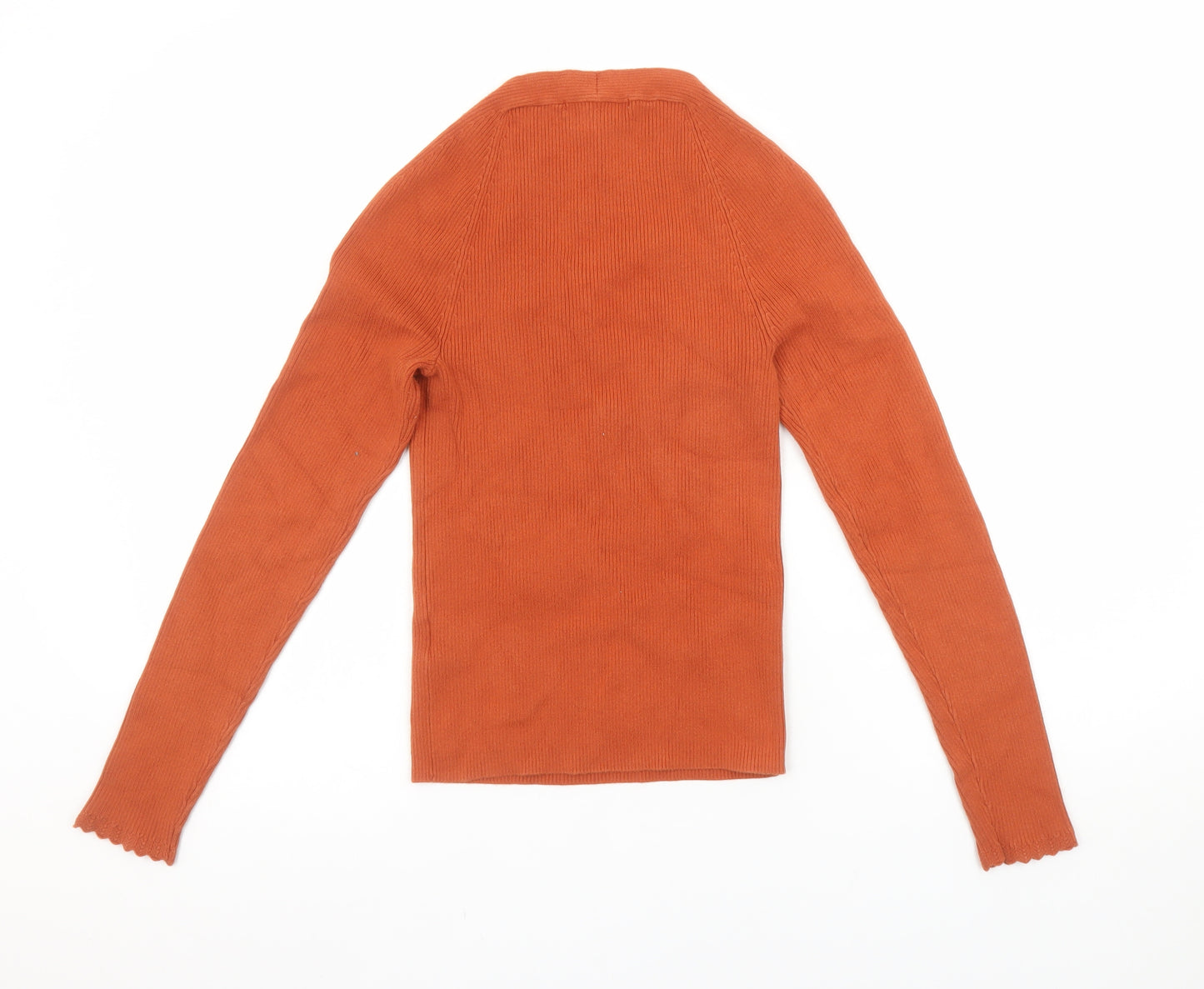Boden Women’s Orange Knit Long Sleeve Square Neck Top Size 10