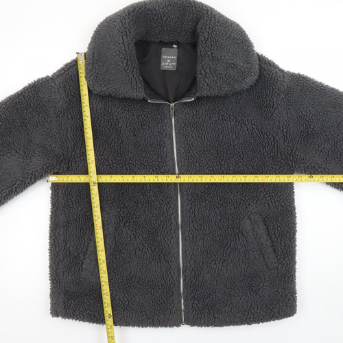 Primark Women’s Grey Fleece Bomber Jacket XS Casual Winter Coat